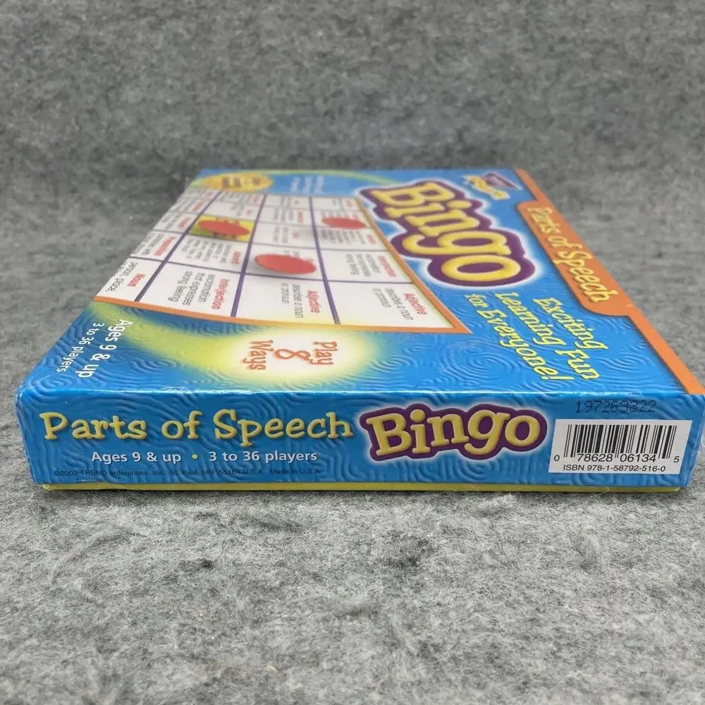 Lakeshore Bingo Parts of Speech Ages 9 & Up NEW Sealed 3 to 36 Players